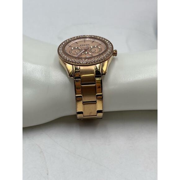 Fossil Stella ES3003 Stainless Steel Analog Rose Dial Quartz Watch DE315 XS - Picture 2 of 12